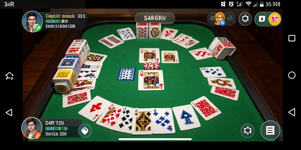 Tampilan gameplay seru dari aplikasi Gaple 34R.