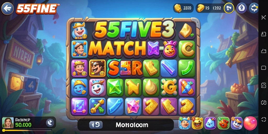 Tampilan gameplay <strong>55FIVE</strong> yang menarik dan penuh warna.