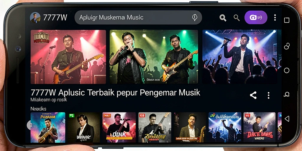 Screenshot 7777W menampilkan gameplay interaktif dengan elemen musik.