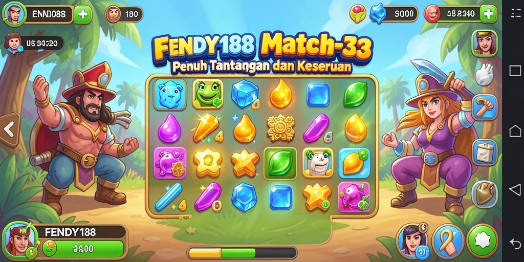 Tampilan menarik dari gameplay FENDY188 dengan elemen Match-3.