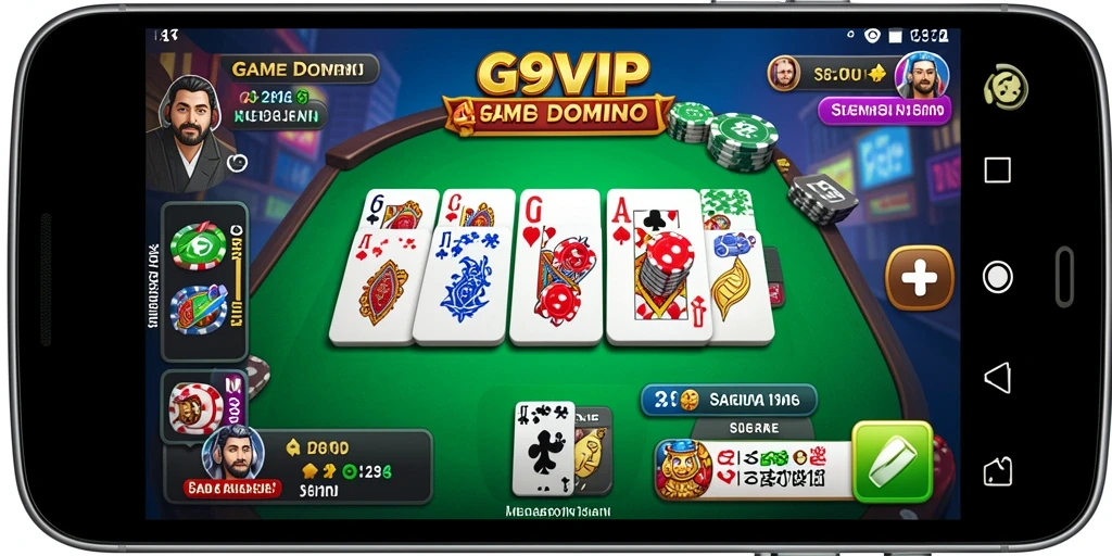 Screenshot G9VIP menampilkan gameplay menawan dari permainan Domino.