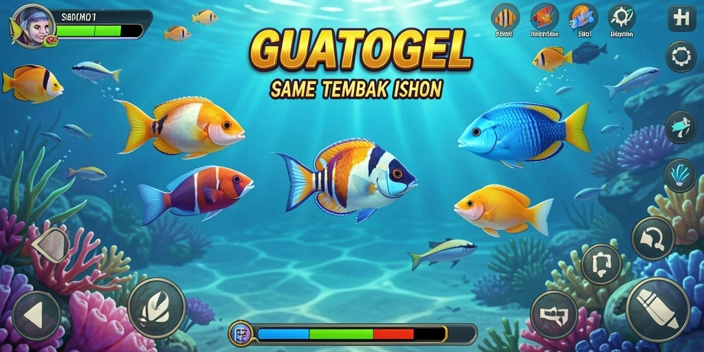 Screenshot GUATOGEL menunjukkan aksi seru menembak ikan.