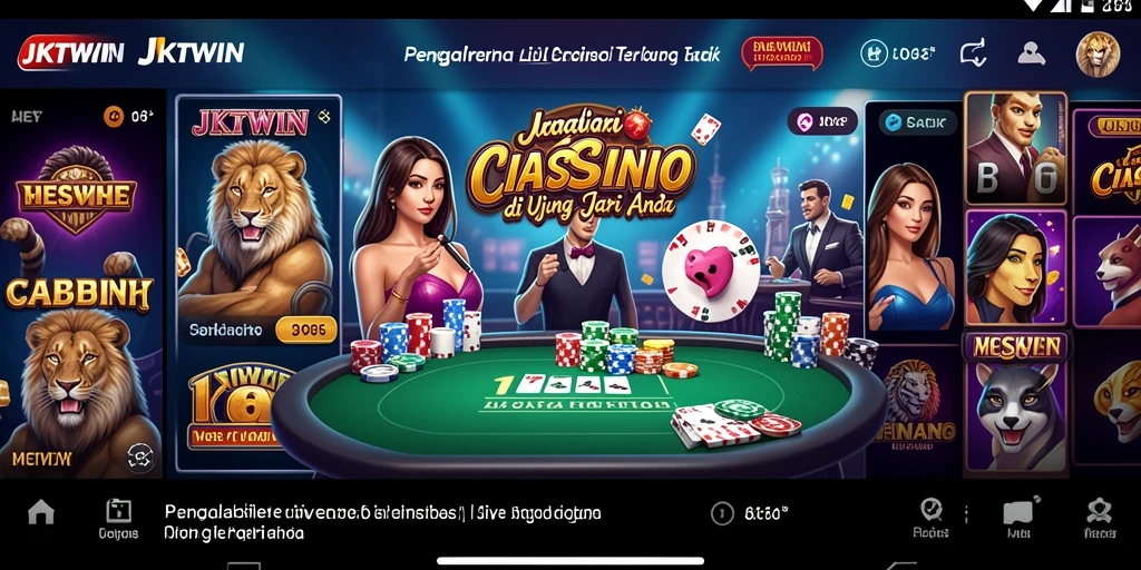 Screenshot JKTWIN menampilkan dealer langsung dan gameplay Live Casino yang menarik.