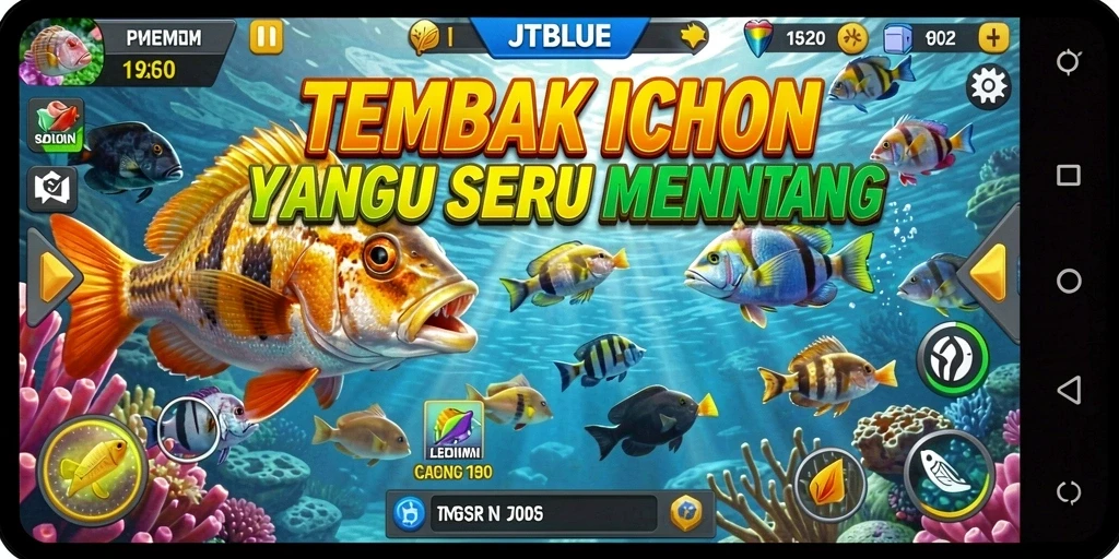 Tangkapan layar JTBLUE menampilkan aksi seru dalam Tembak Ikan.