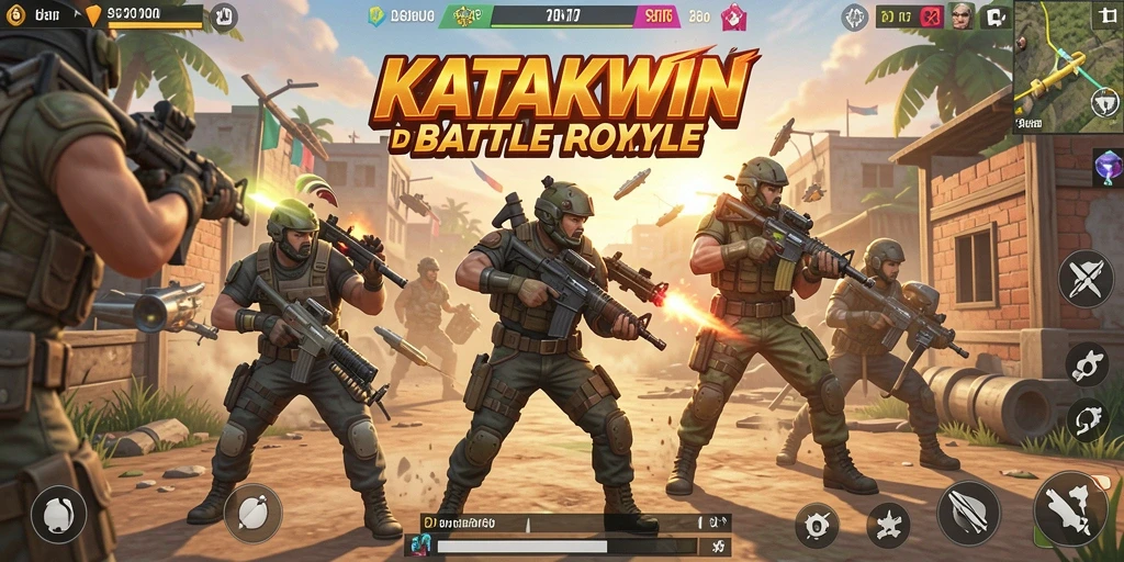 Screenshot gameplay KATAKWIN yang menampilkan aksi seru dalam pertarungan.