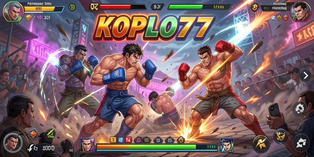 Tampilan gameplay KOPLO77 dengan aksi pertarungan yang mendebarkan.