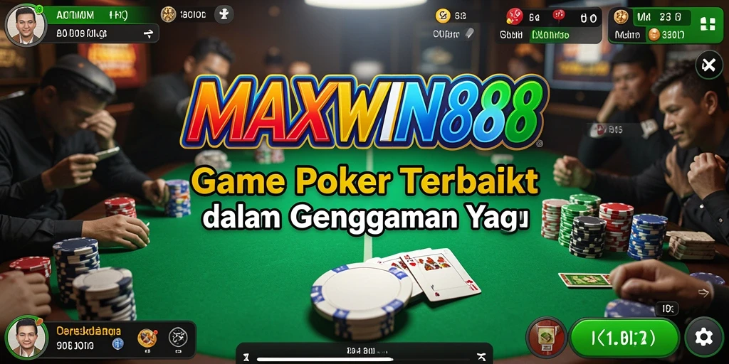Gameplay menegangkan dalam aplikasi poker MAXWIN88.