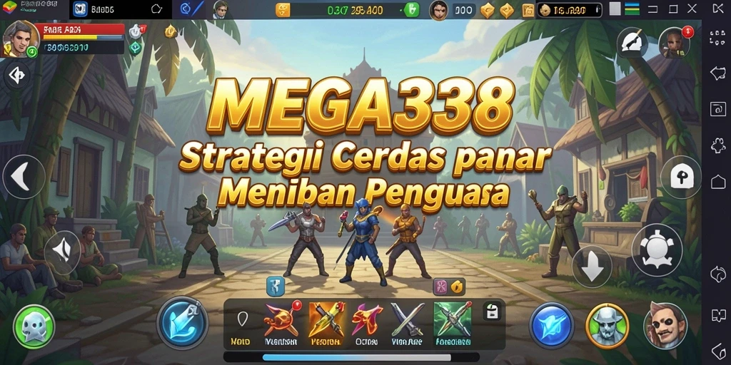 Screenshot gameplay MEGA338 menampilkan pertempuran taktikal yang mendebarkan.