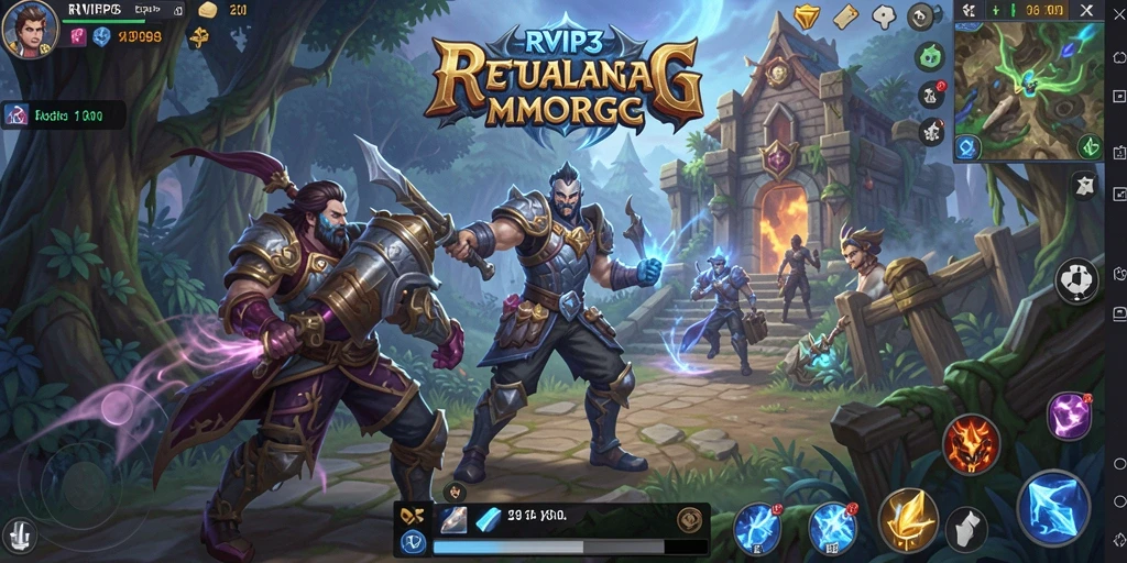 Screenshot gameplay RVIP3 memperlihatkan petualangan epik di dunia fantasi.