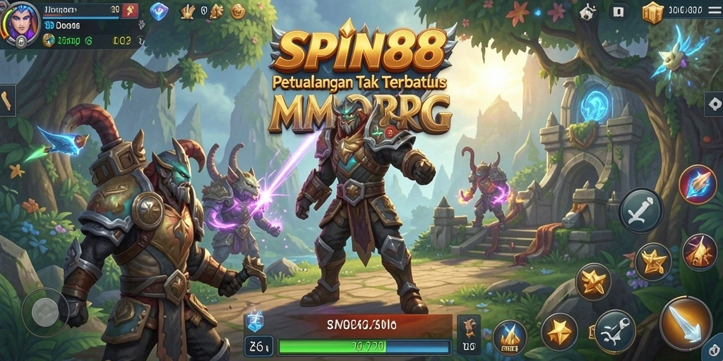 Tampilan gameplay menakjubkan dari SPIN88 dalam dunia MMORPG yang luas.
