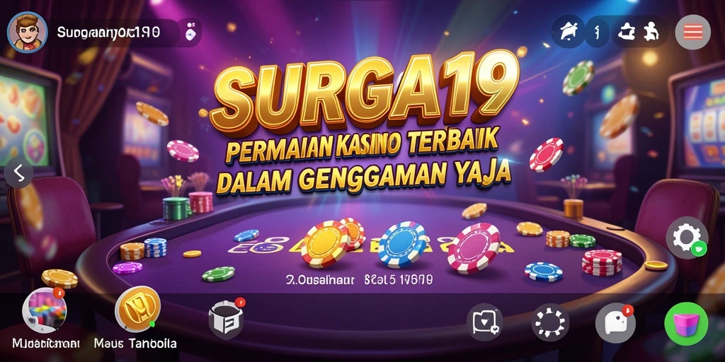 Tampilan utama gameplay SURGA19 dengan efek visual yang mengesankan.